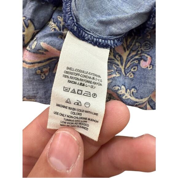 Free People Printed Tunic V-Neck High Low Mandala Shirt Top Size M - Picture 6 of 6